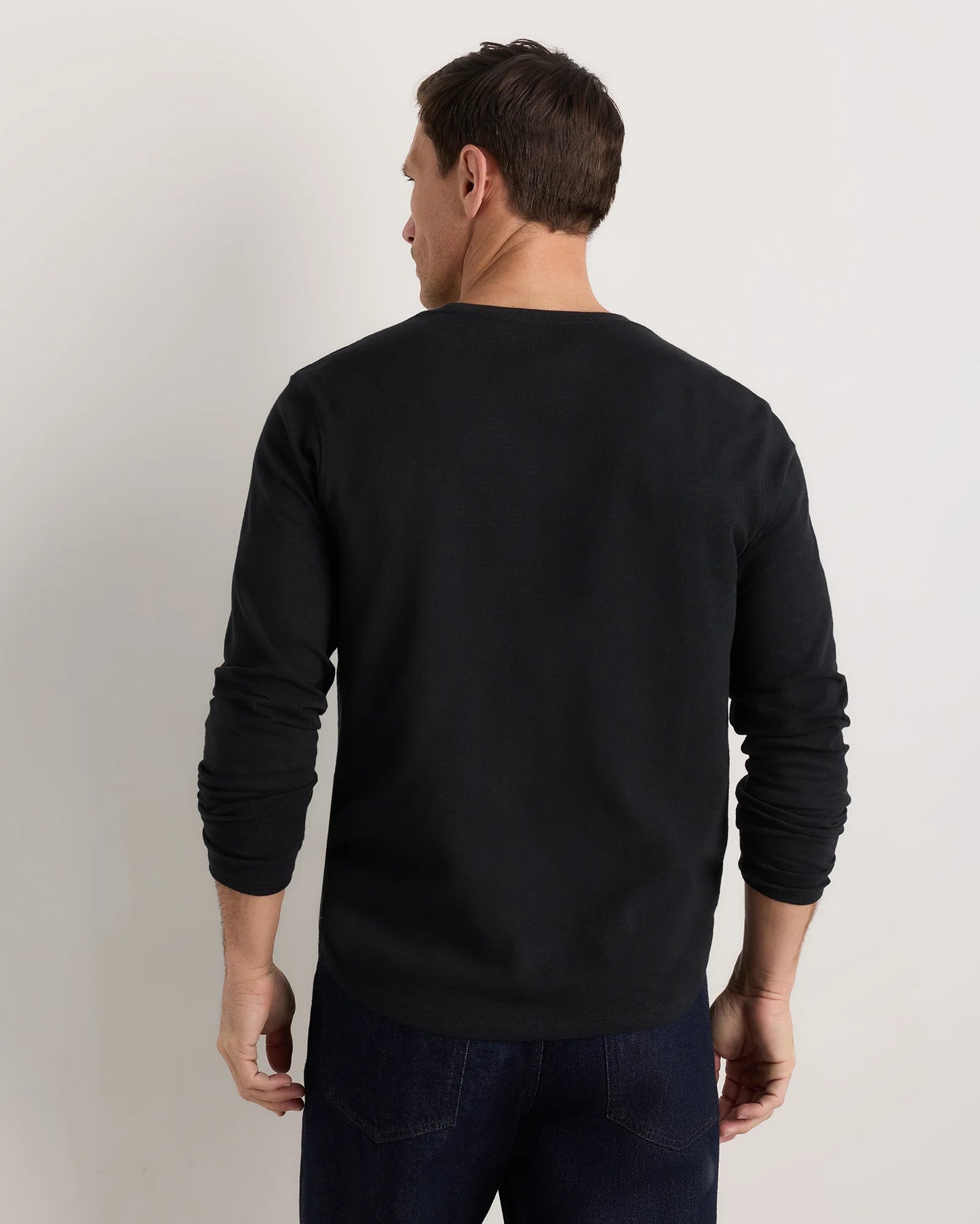 100% Organic Cotton Slub Long Sleeve Tee - S / Classic White
