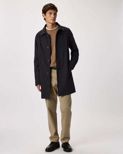 Comfort Stretch Trench Coat - S / Midnight Black
