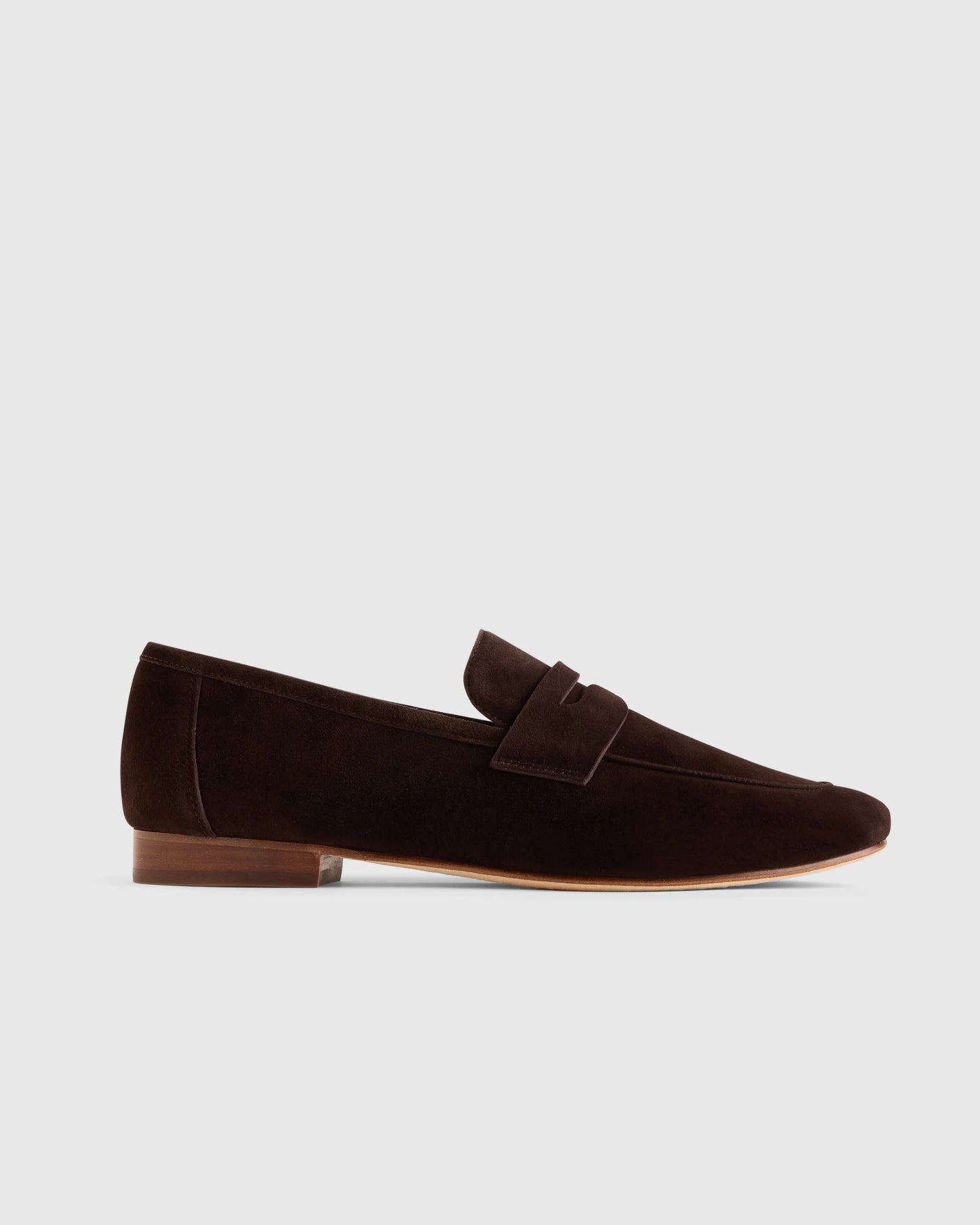 Italian Suede Penny Loafer - 5 / Almond