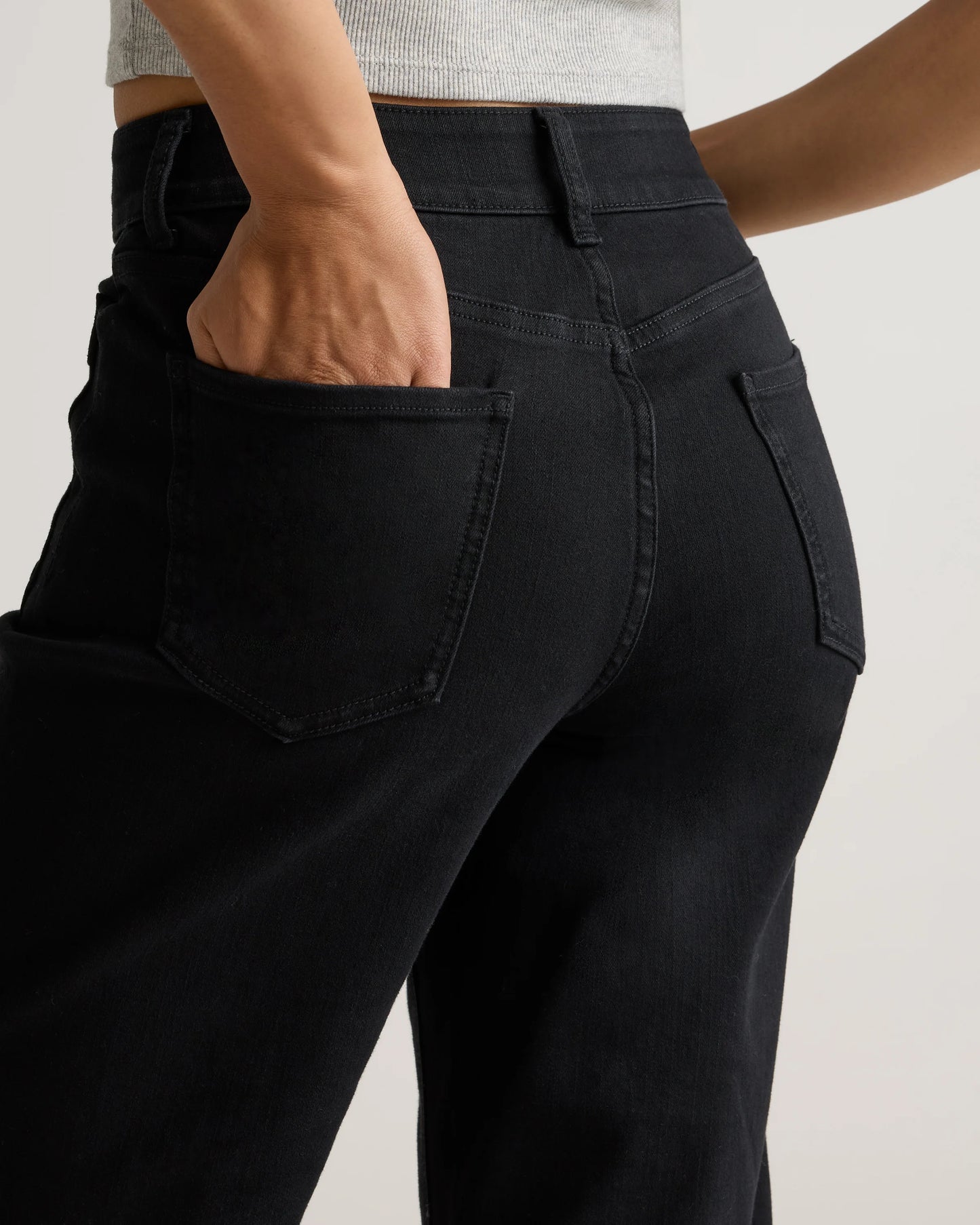 Bella Stretch Patch Pocket Wide Leg Jeans - 24 / Deep Sea Blue