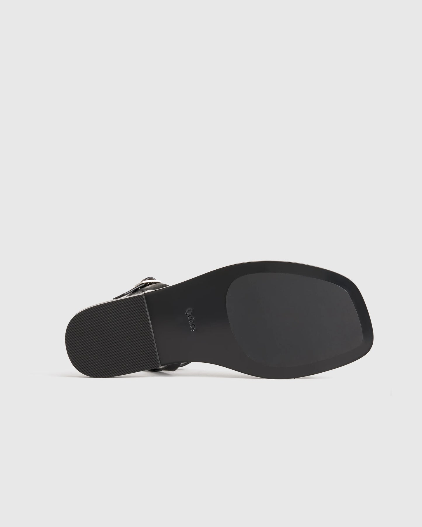 Italian Leather Ankle Strap Flat Sandal - 5 / Black