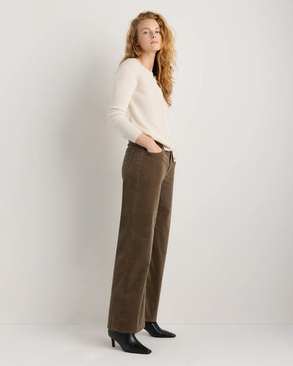 Organic Stretch Corduroy Wide Leg Pants - 0 / Black