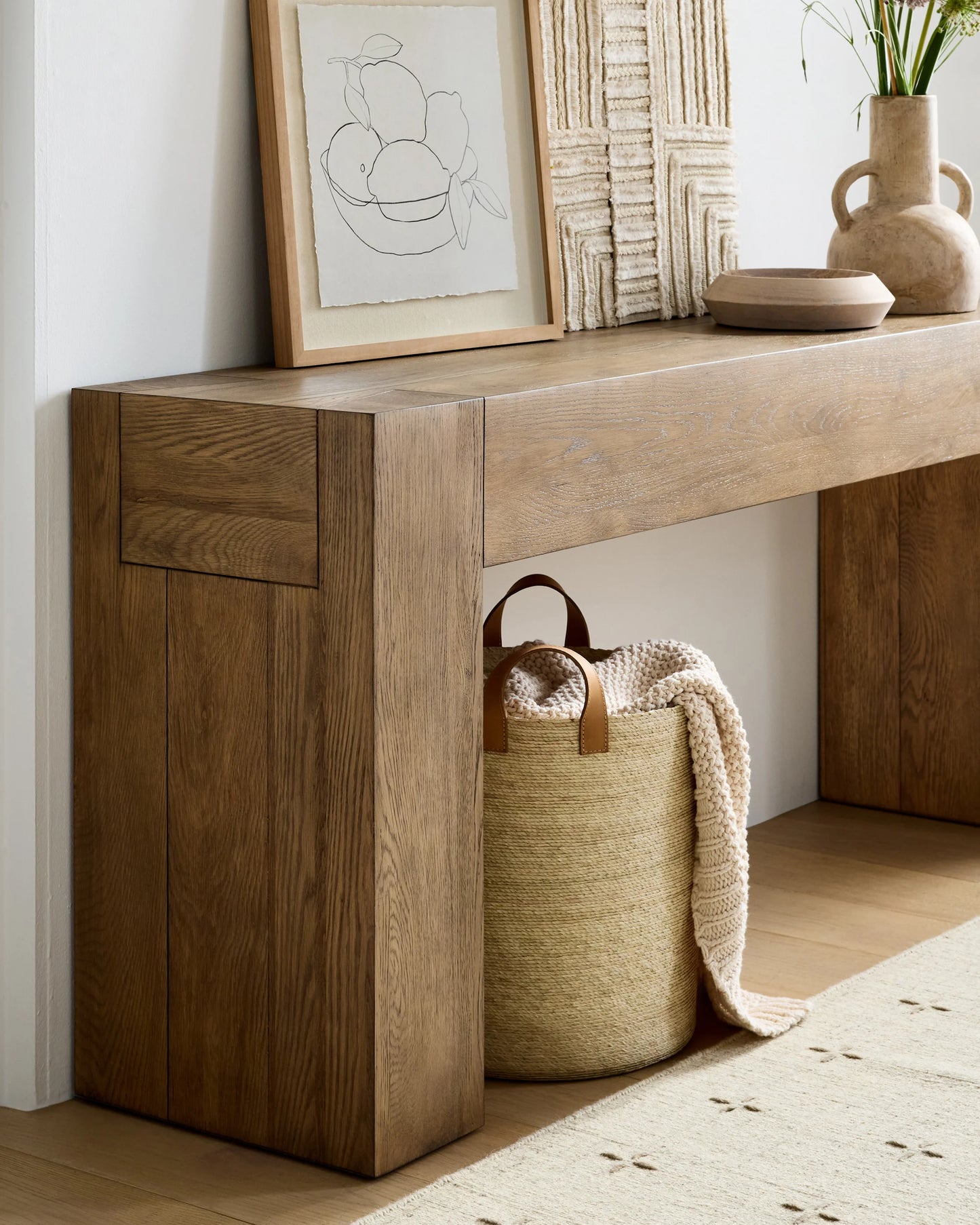 Handwoven Round Palm Baskets (Set of 3) - Set of 3 / Natural