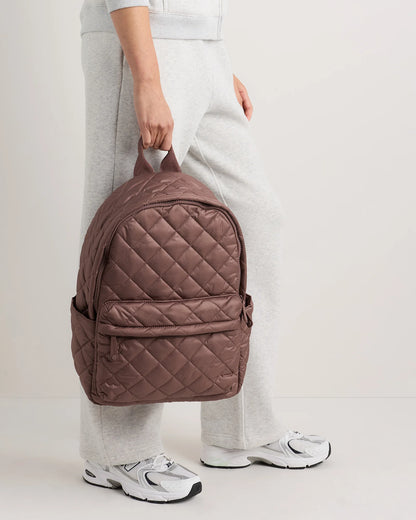 Transit Quilted Commuter Backpack - One Size / Taupe Brown