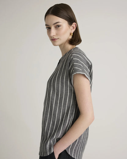100% Organic Cotton Gauze Roll Sleeve Shirt - XS / Spiced Orange