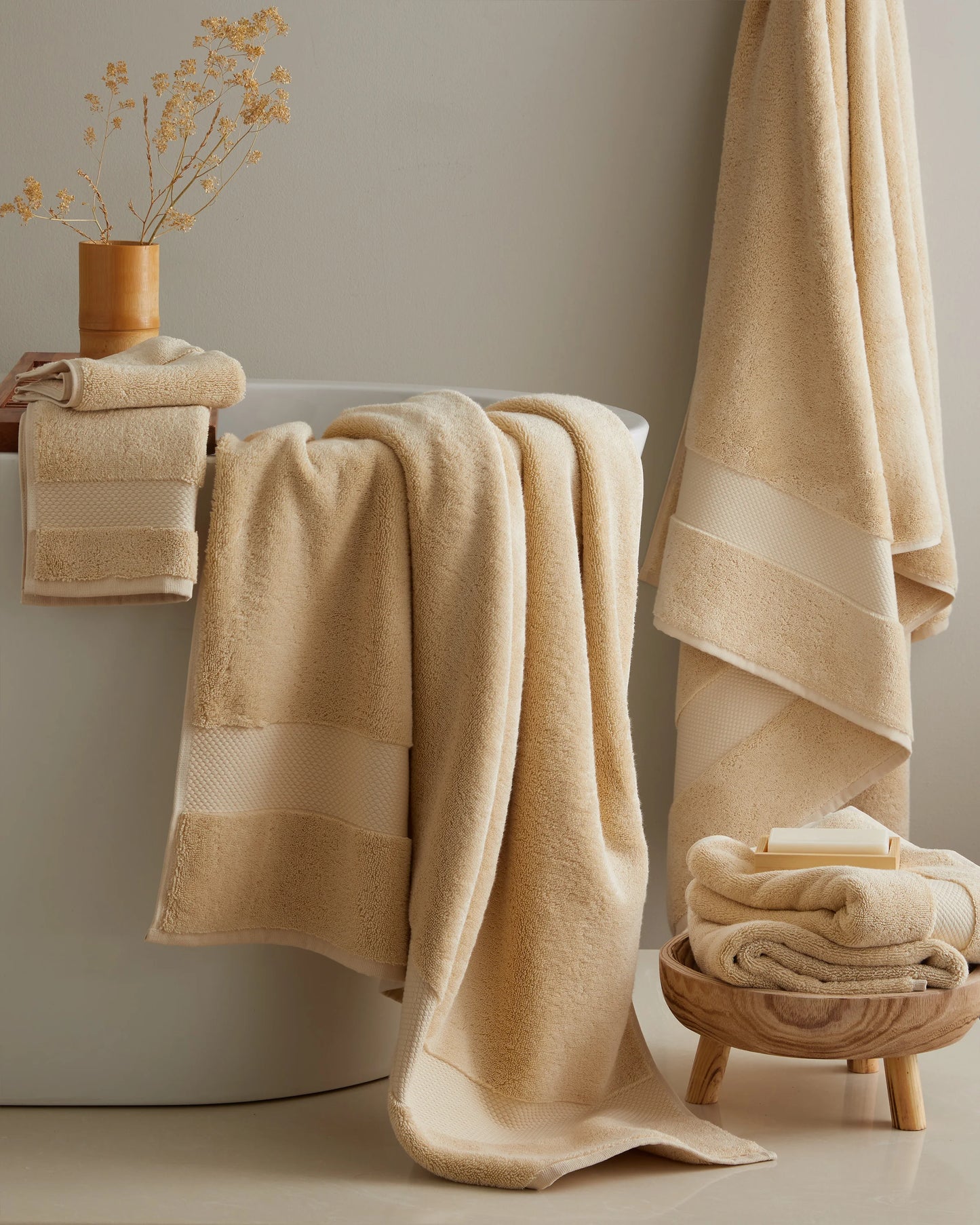Turkish Ultra Plush Bath Towel Bundle - One Size / Mineral