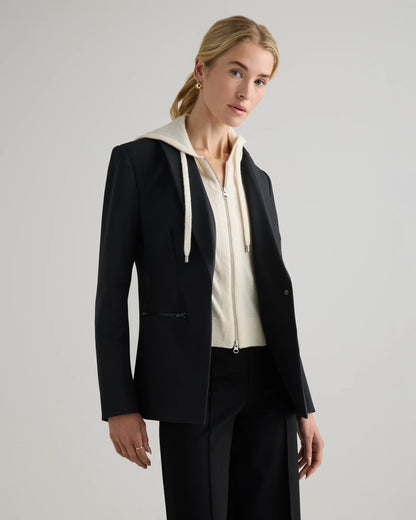 Scuba Single-Breasted Convertible Blazer - XS / True Black