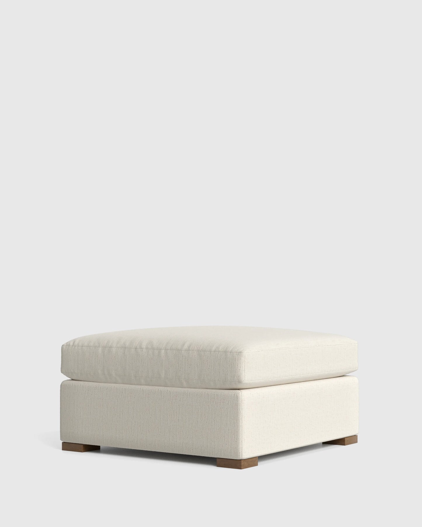 Hollis Slope Arm Ottoman in Performance Chenille Linen Blend - 37" / Snow