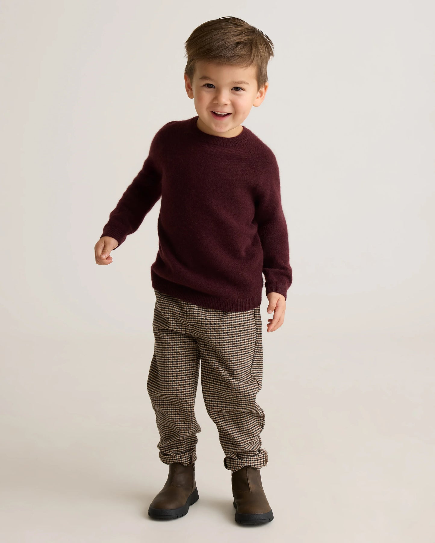 Washable Cashmere Crewneck Sweater - 2T / Forest Floor Green