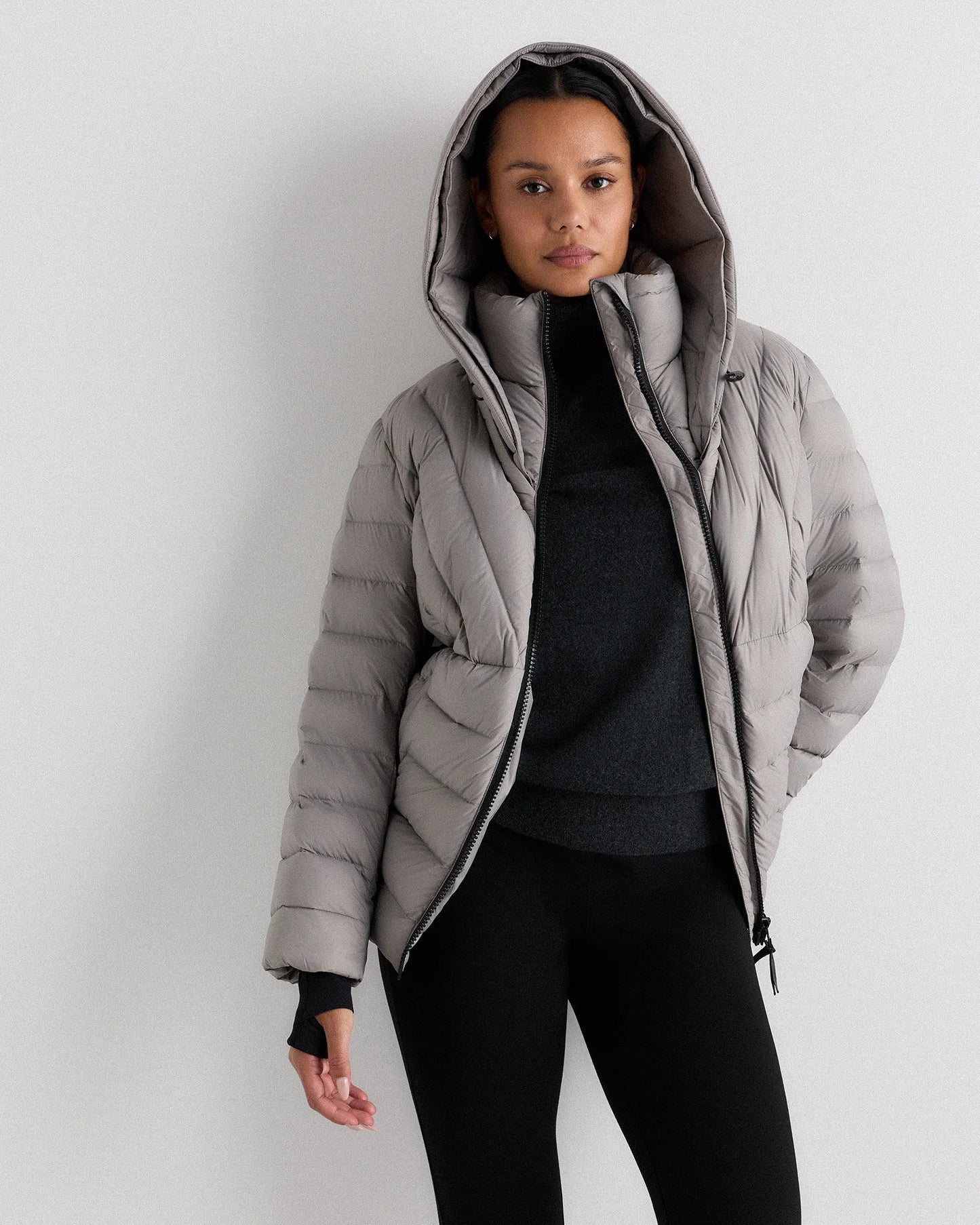 Responsible Down Belted Puffer Coat - XS / Hot Fudge