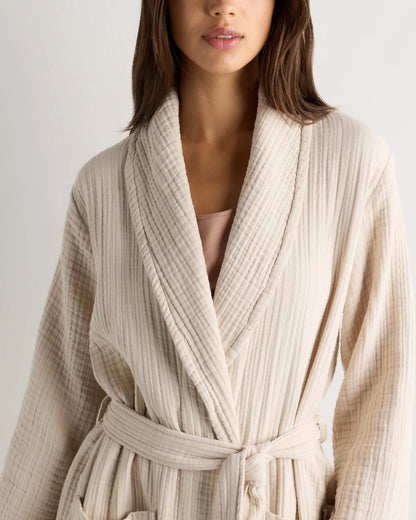Soft Layered Turkish Cotton Robe - XS / White