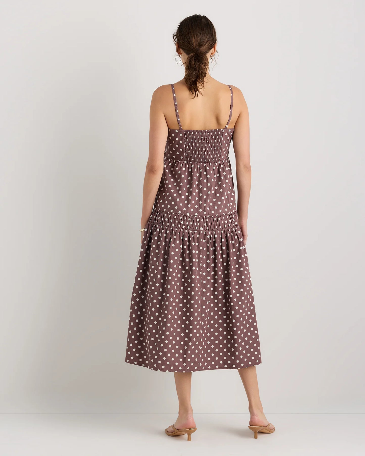 100% Organic Cotton Poplin Spaghetti Strap Maxi Dress - XS / Light Blue Stripe