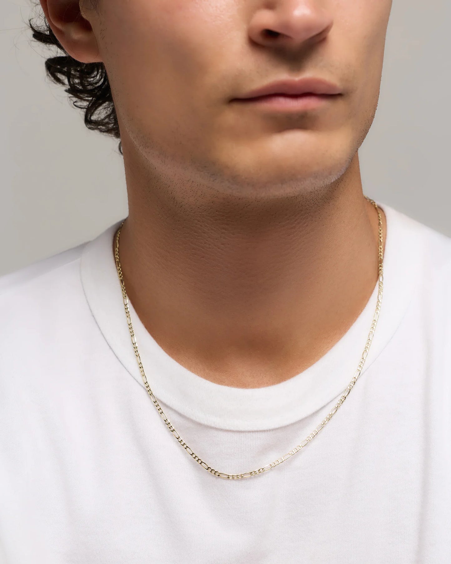 10K Gold Figaro Chain Necklace - 20" / Yellow Gold