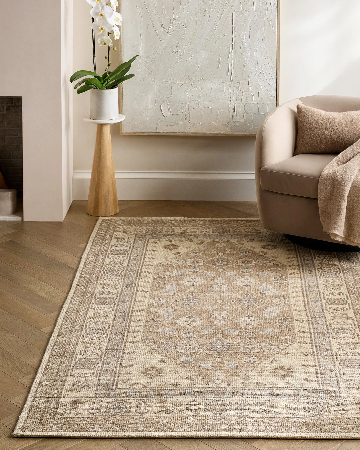 Pierce Hand-Knotted Wool Rug - 5' x 8' / Beige Multi