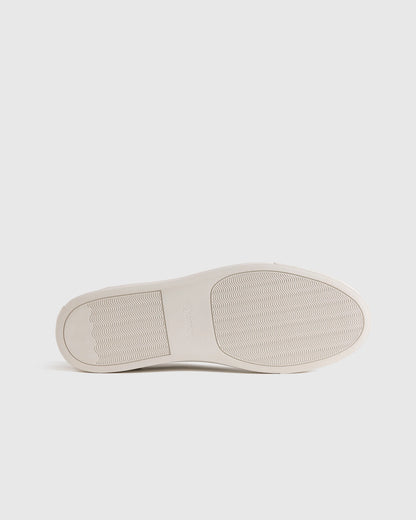 Italian Calfskin Suede Slip-On Sneaker - 7 / Bone