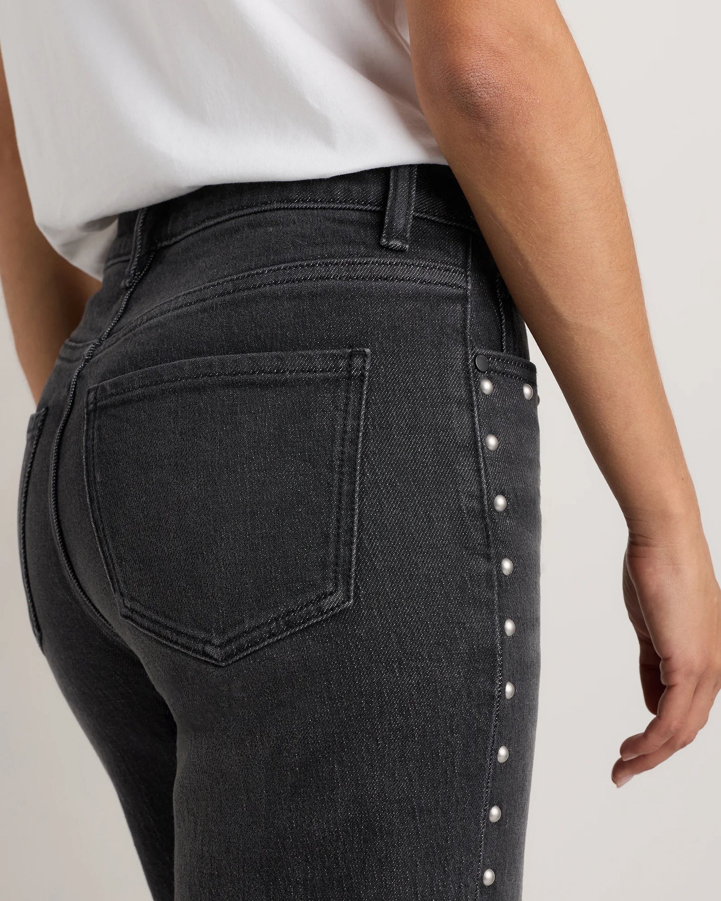Bella Stretch Studded Relaxed Straight Jeans - 24 / Atlantic Blue