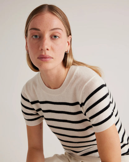 Mongolian Cashmere Tee - XS / Pale Custard Yellow
