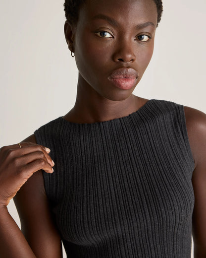 Cotton Cashmere Ribbed Tank - XS / Heather Oatmeal