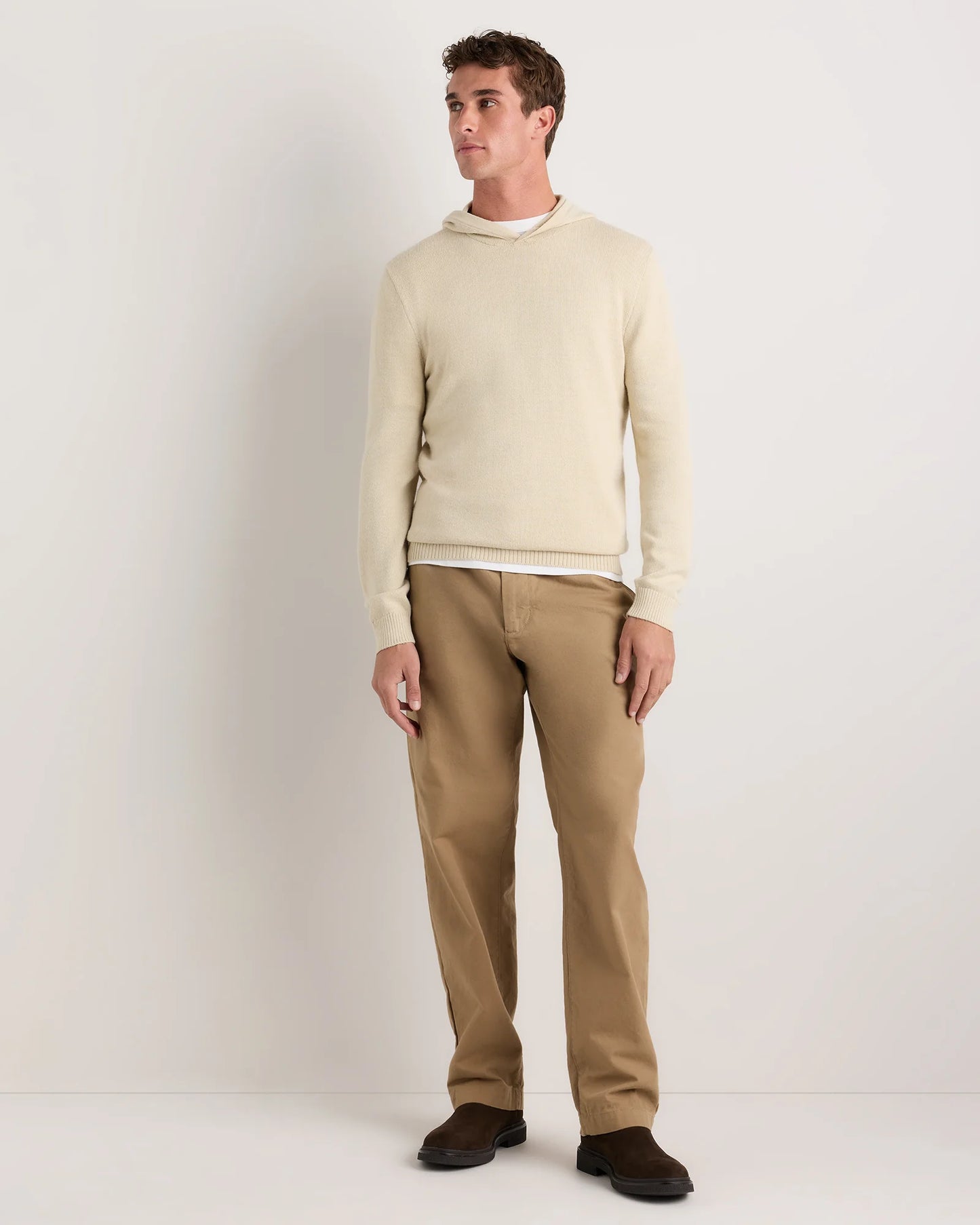 Alpaca-Wool Hooded Sweater - S / Heather Navy