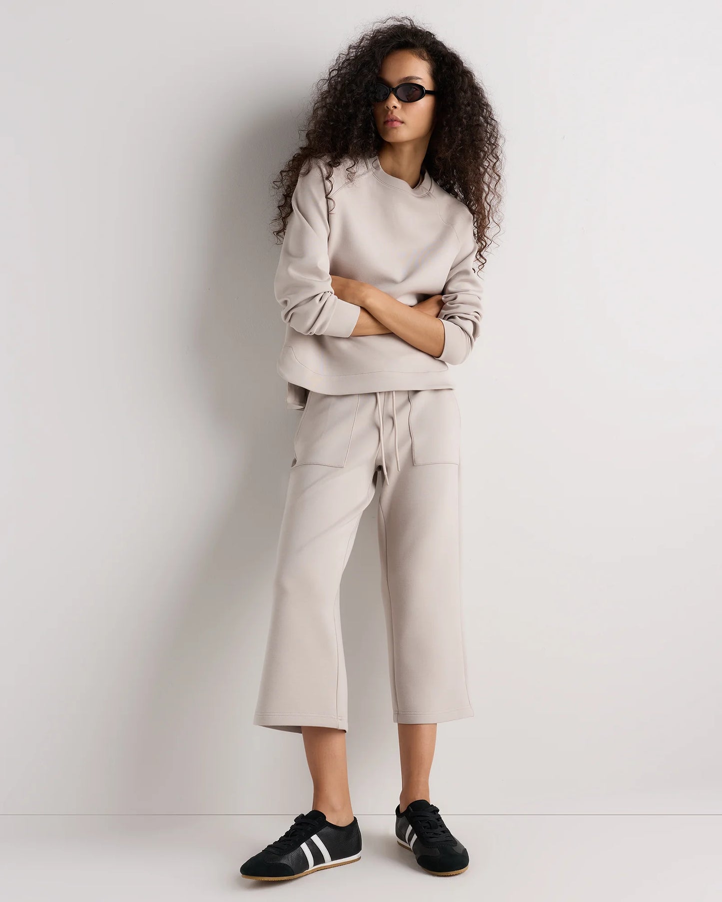 CloudComfort High-Rise Cropped Sweatpants - XS / Pebble Beige