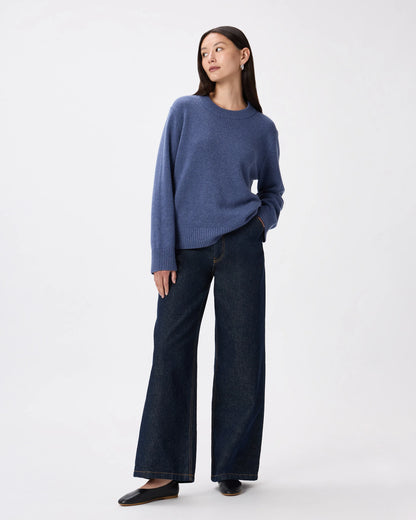 Mongolian Cashmere Oversized Crewneck Sweater - XS / Brown
