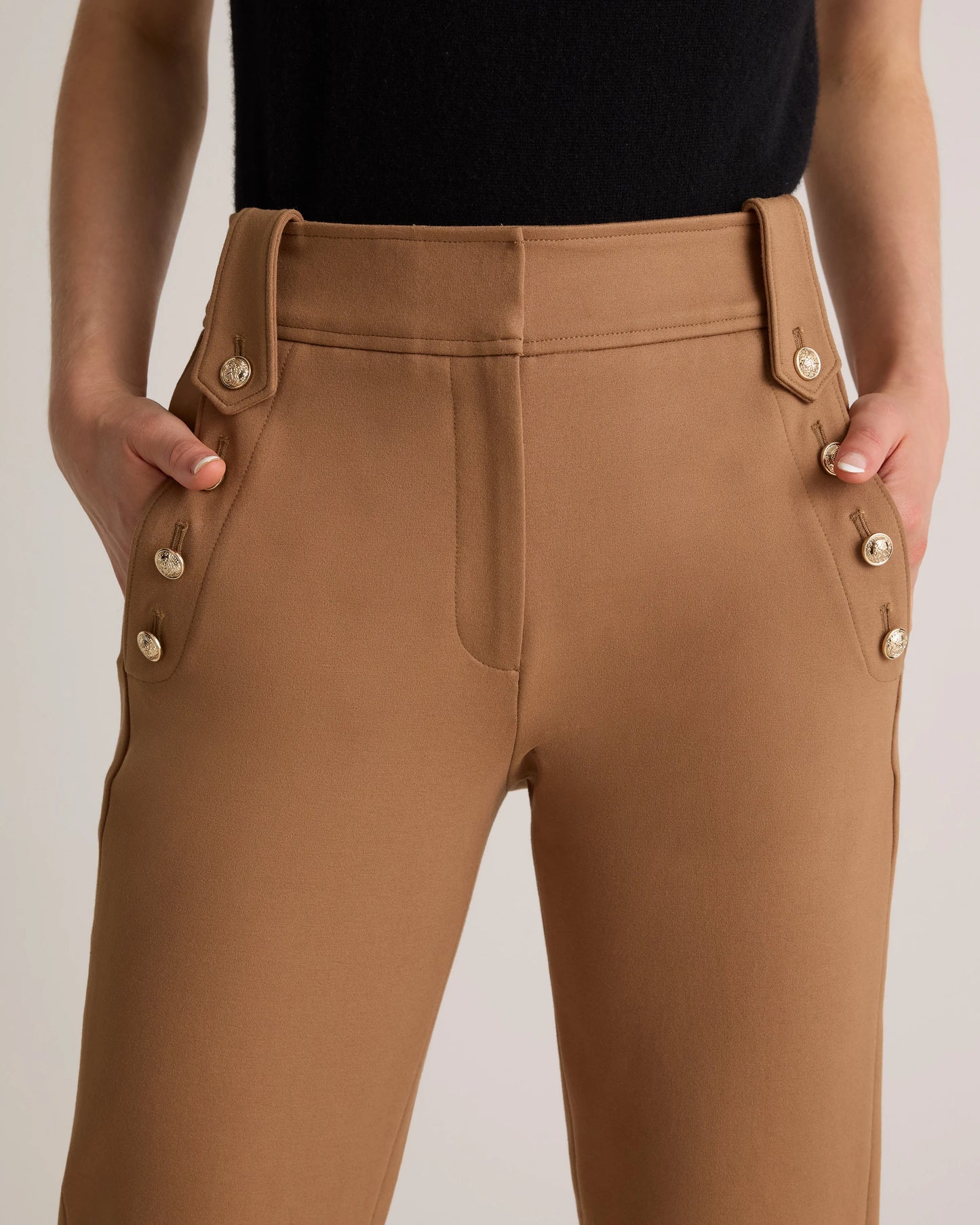 Ultra-Stretch Ponte Straight Leg Mariner Pants - XS / Morel Grey