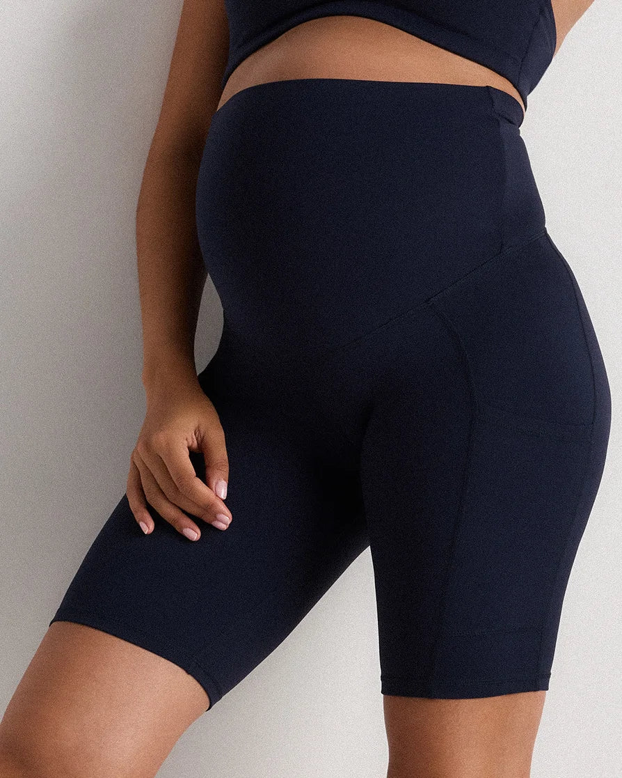 Ultra-Form Maternity Pocket Bike Short 9" - XS / Dark Coal