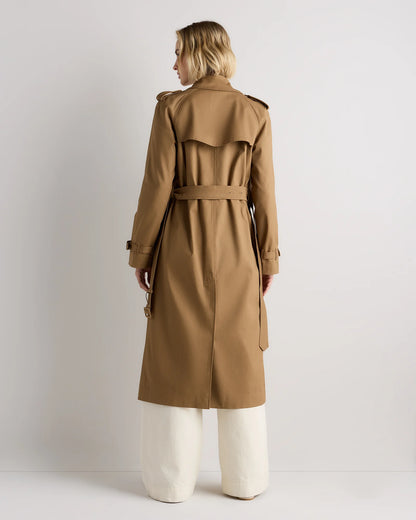Comfort Stretch Long Trench Coat - XS / Dark Khaki