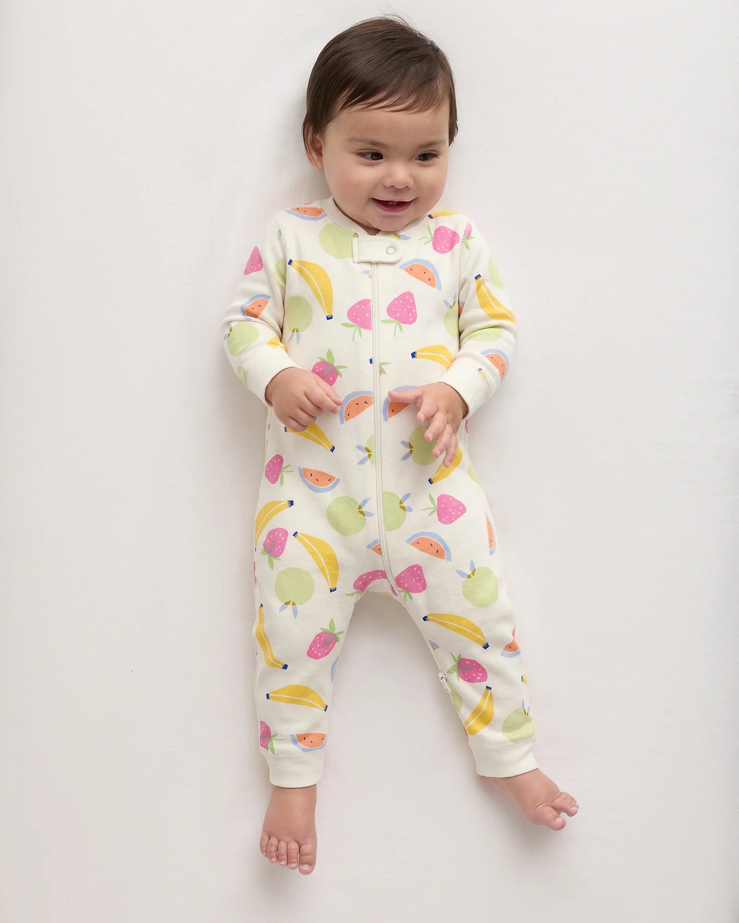 100% Organic Cotton One Piece Pajama - 0-3M / Navy Stripe