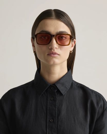 Tulum Polarized Acetate Sunglasses - Standard / Clear Spice with Deep Rose lens