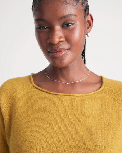 Mongolian Spring Cashmere Boatneck Sweater - XS / Spicy Mustard