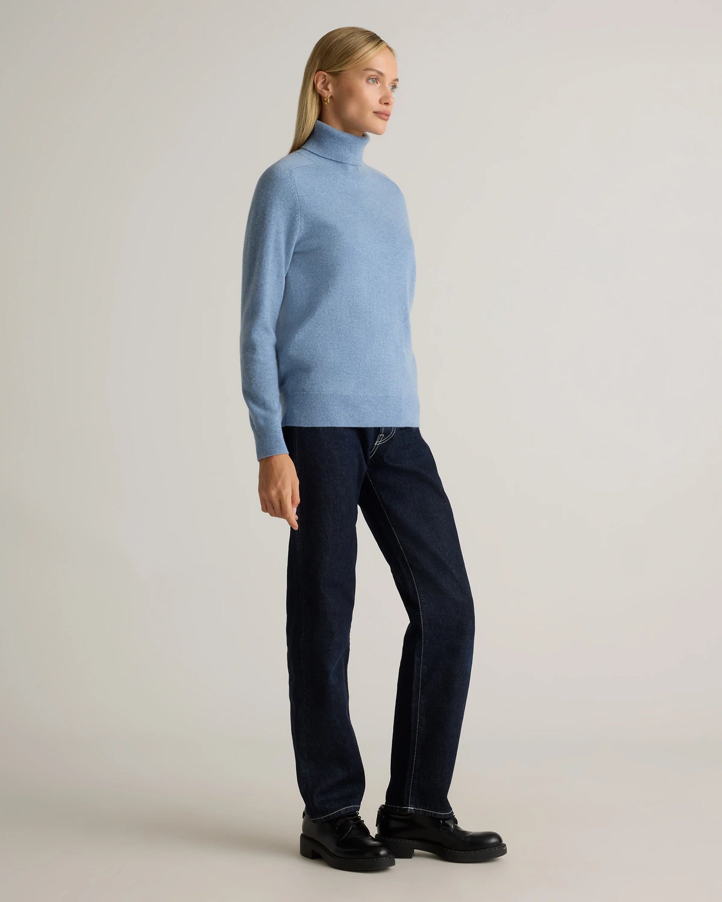 Mongolian Cashmere Turtleneck Sweater - XS / Heather Grey