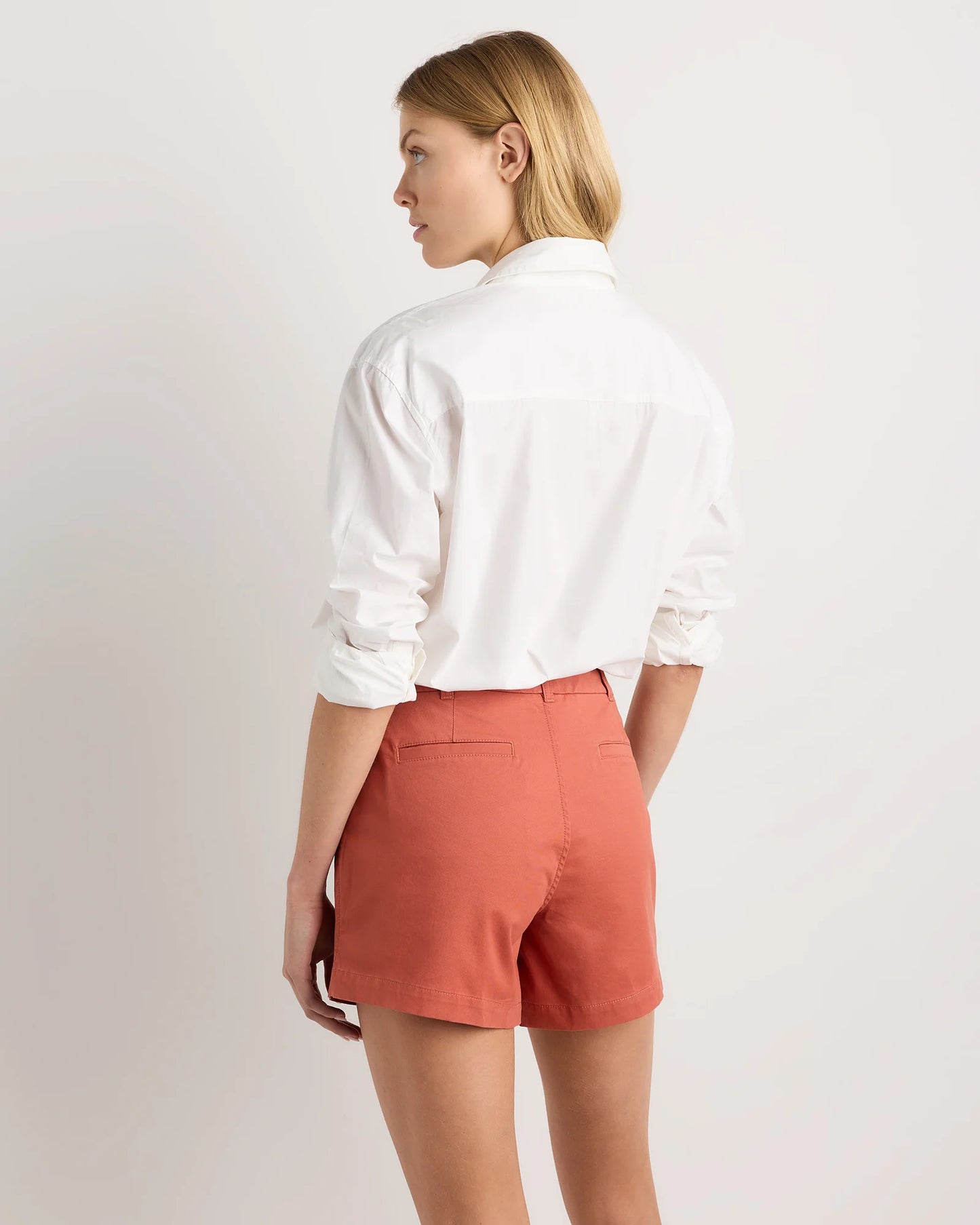 Organic Stretch Cotton Chino Shorts - 0 / Shell Pink