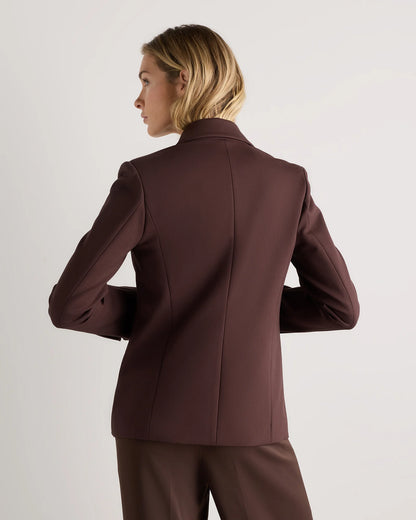 Ultra-Stretch Ponte Single-Breasted Blazer - XS / Espresso