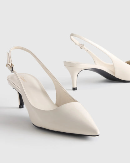 Italian Leather 55mm Slingback Pump - 5 / Black Patent