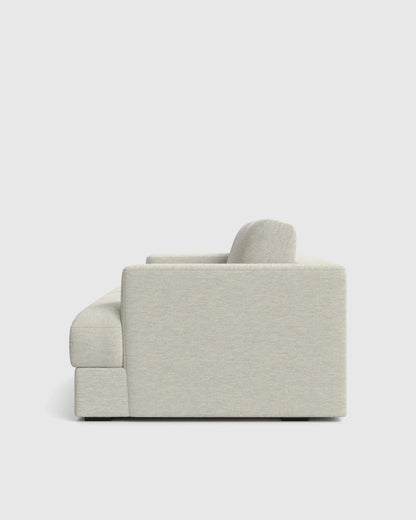Sierra Curved Arm Sofa in Performance Basketweave - 7ft / Flax