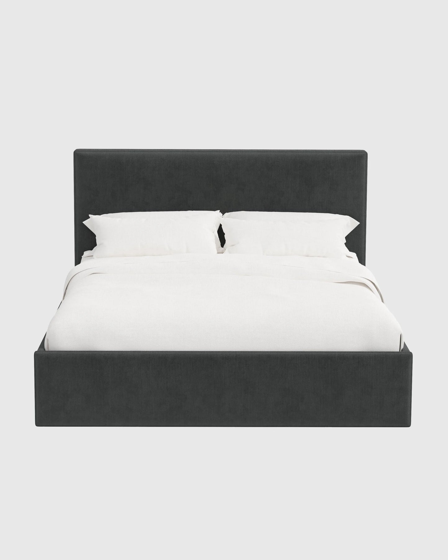 Square Bed in Performance Velvet - Full / Chocolate