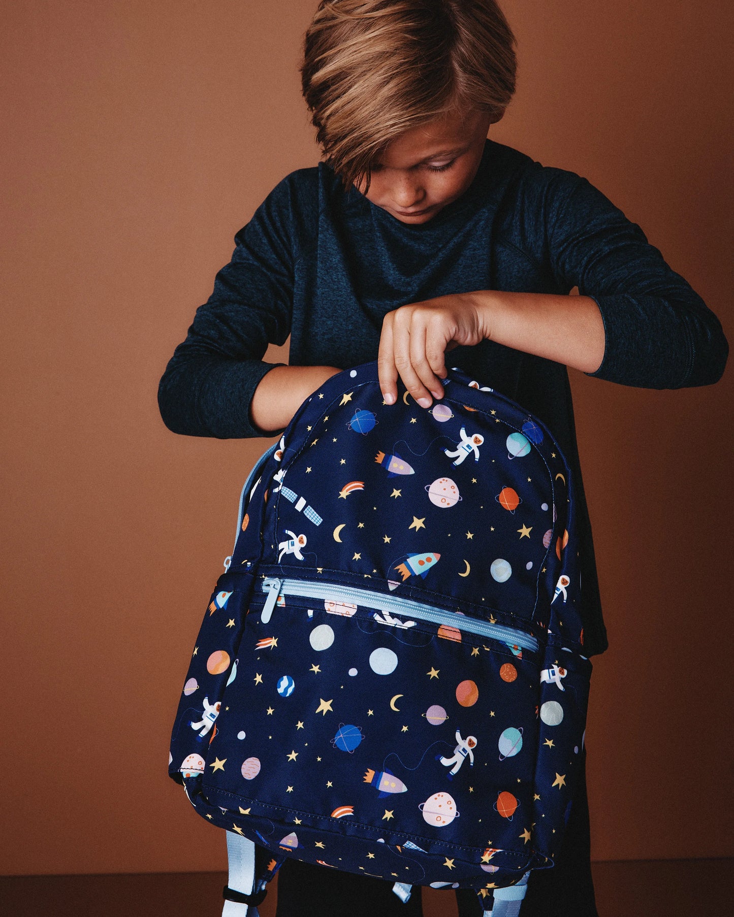 Recycled Double Pocket Backpack - One Size / Rainbow Clouds