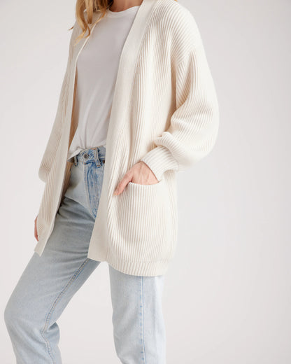 100% Organic Cotton Oversized Cardigan - XS / Camel