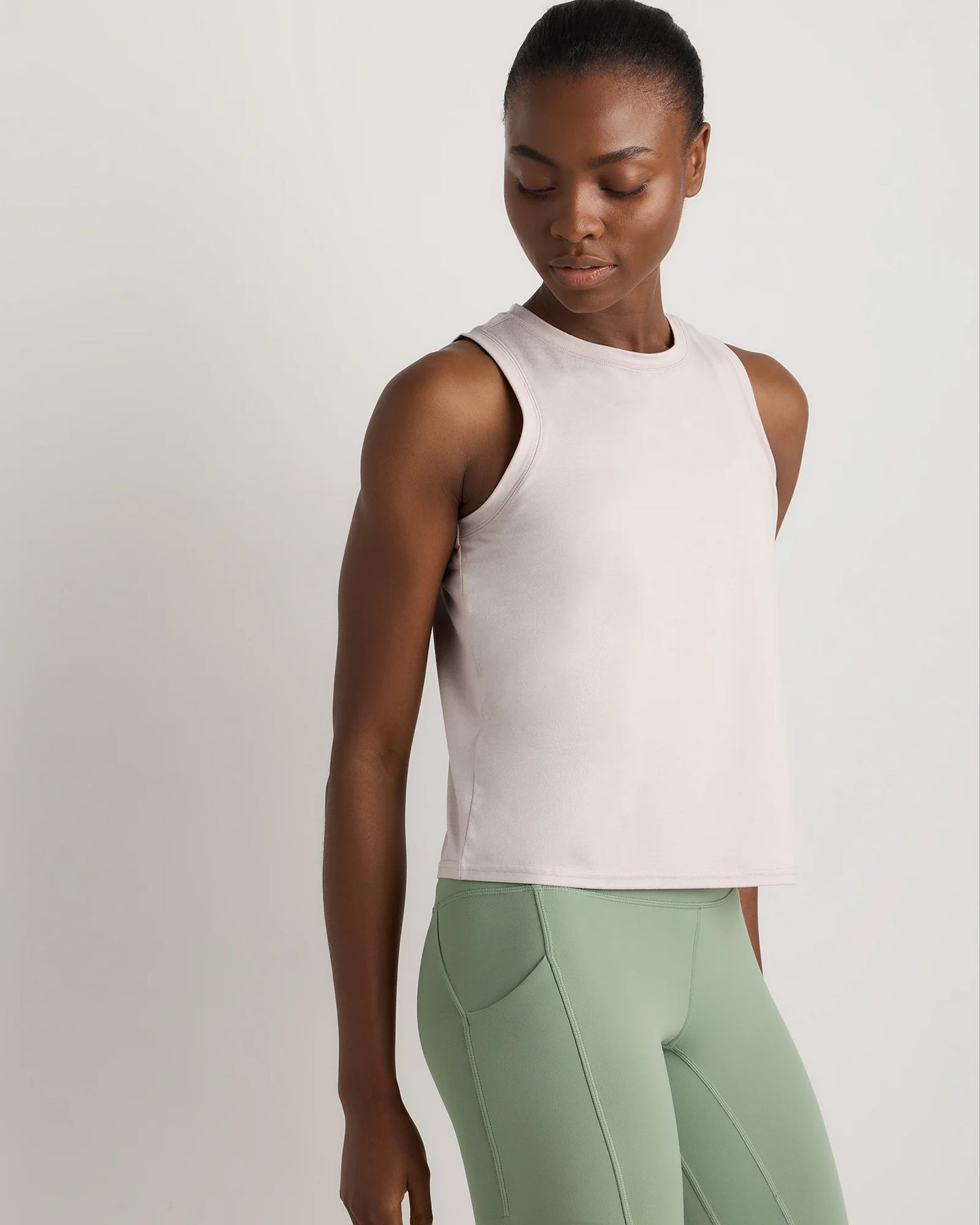 Flowknit Breeze High-Neck Tank - XS / Heather Deep Navy