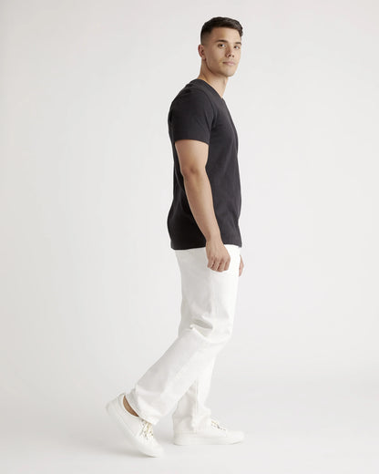 100% Organic Cotton Slub V-Neck Tee - S / Heather Grey