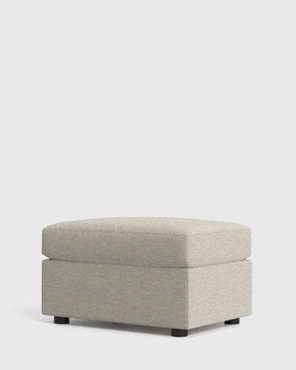 Brennan Ottoman in Performance Basketweave - One Size / Flax
