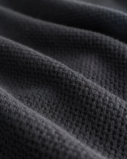 100% Organic Cotton Mesh-Stitch Button-Up Sweater Polo - XS / Speckled Beige