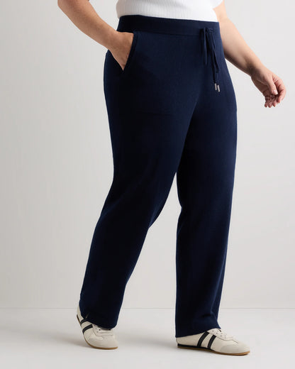 Mongolian Cashmere Straight Leg Pants - 1X / Brown