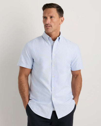 100% Organic Cotton Short Sleeve Oxford Shirt - S / Dark Coal