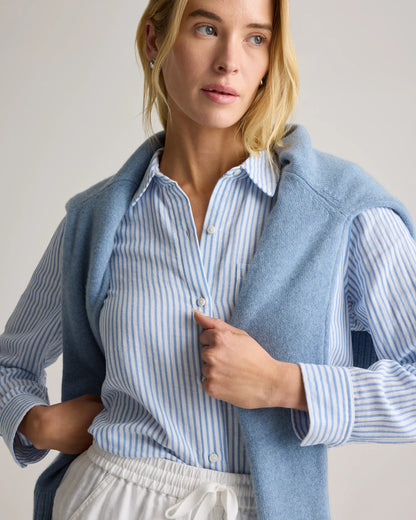 100% Organic Cotton Gauze Long Sleeve Shirt - XS / Khaki Gingham