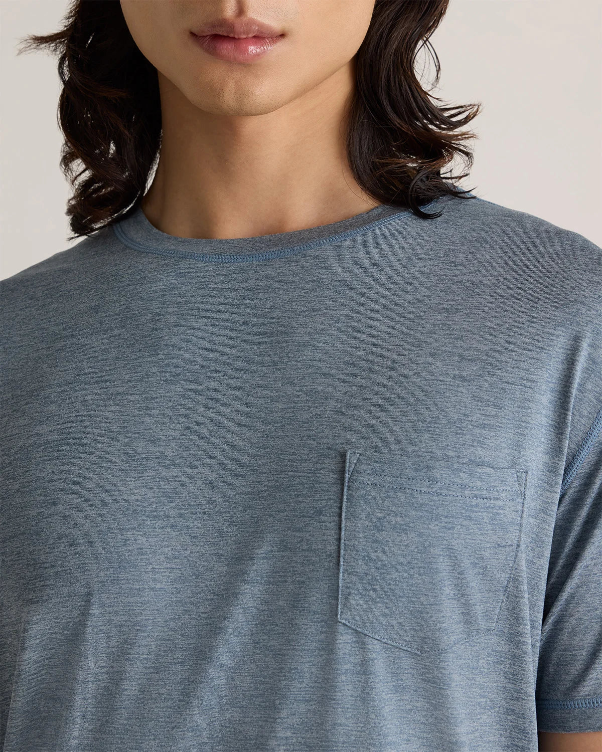 Flowknit Breeze Performance Pocket Tee - S / Heather Sky Blue