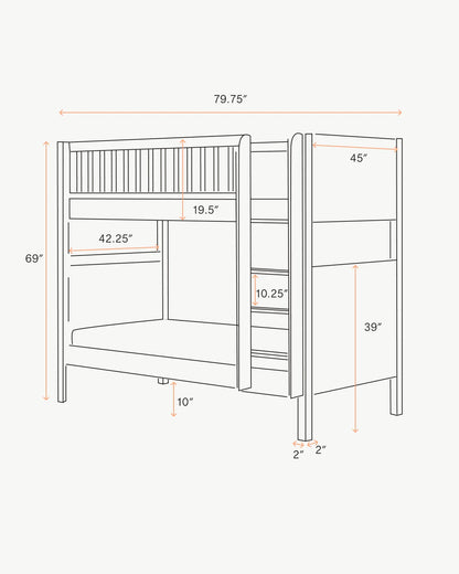 Natural Wood Twin over Twin Convertible Bunk Bed - One Size / Natural Wood