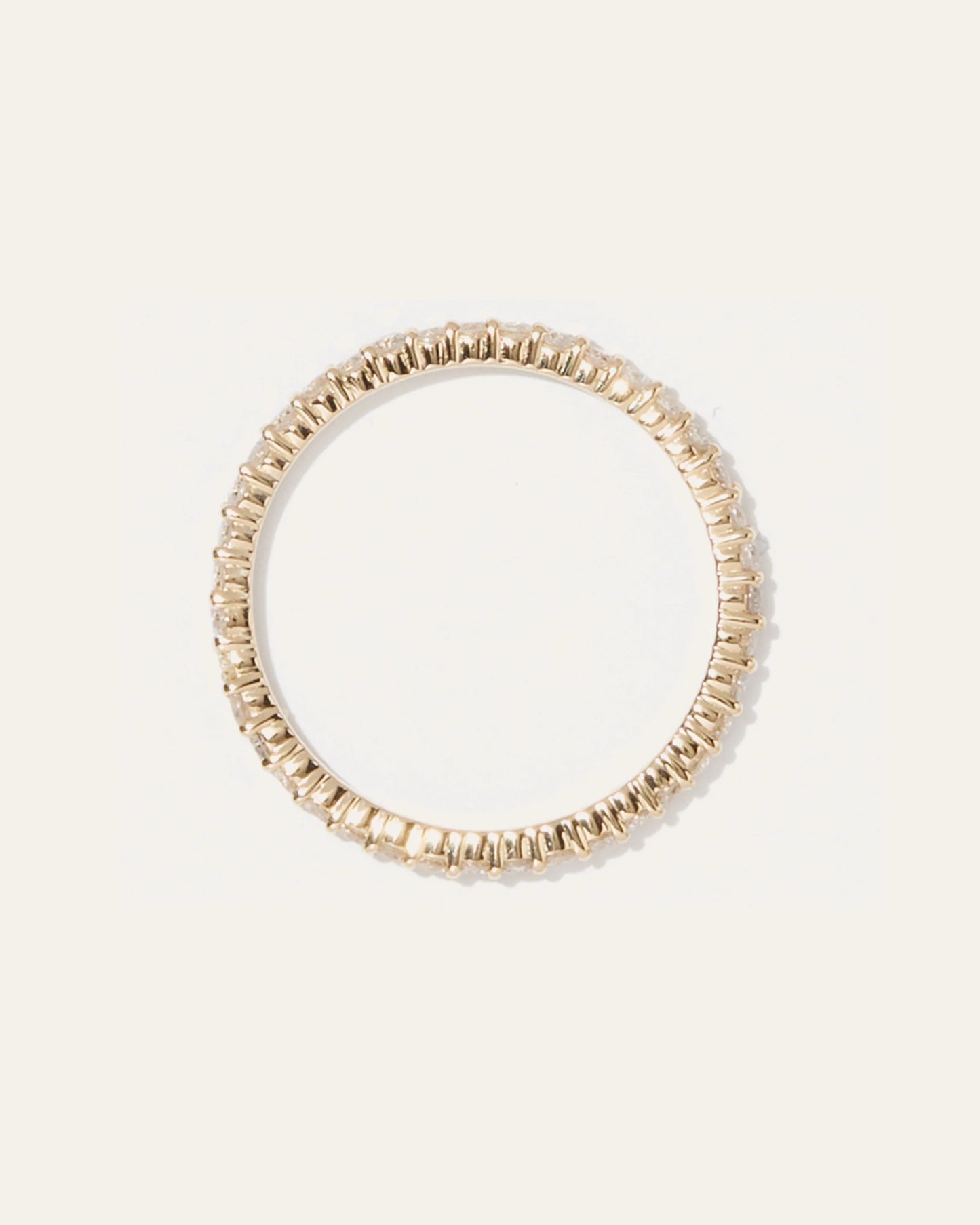 Diamond Shared Prong Eternity Band - 4 / Yellow Gold