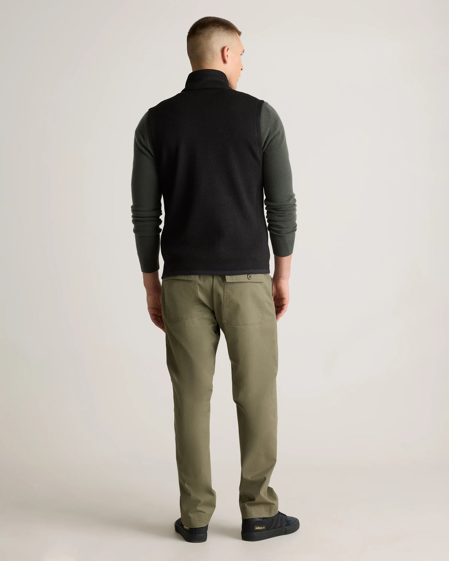 Sweater-Knit Fleece Full-Zip Vest - S / Heather Mineral Green